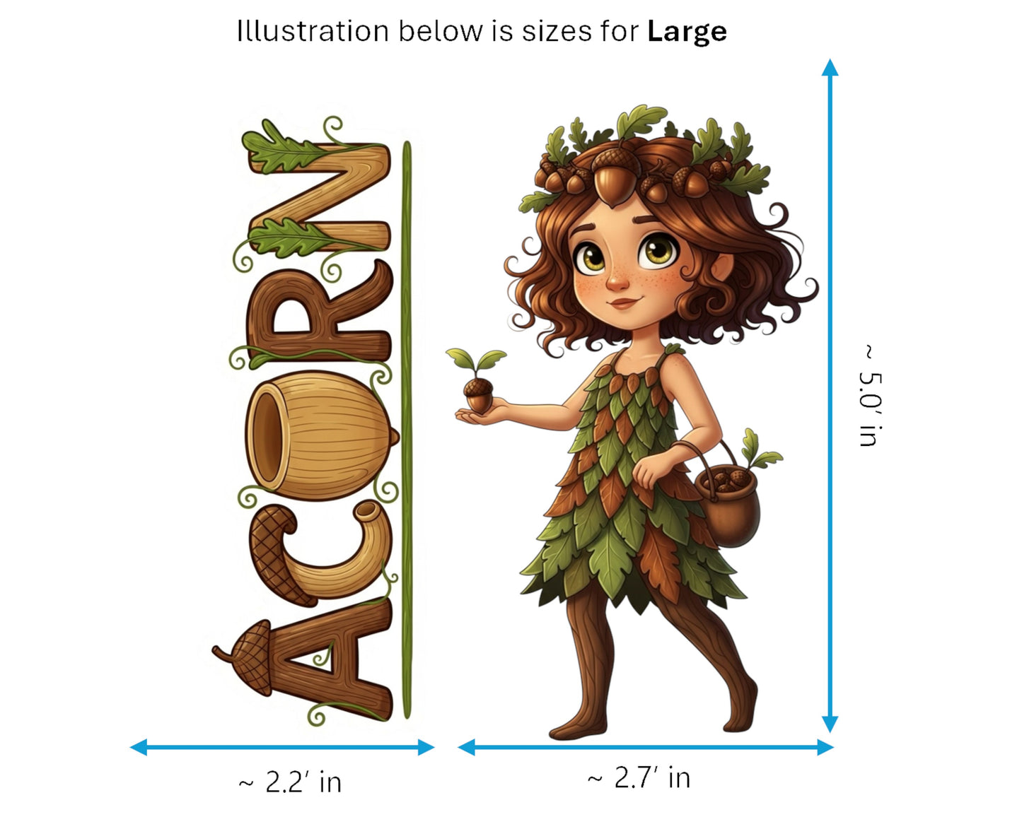 Acorn Sticker and Magnet - The Seed Sower Treekins™ – Forest Sprite | Waterproof & UV-Proof