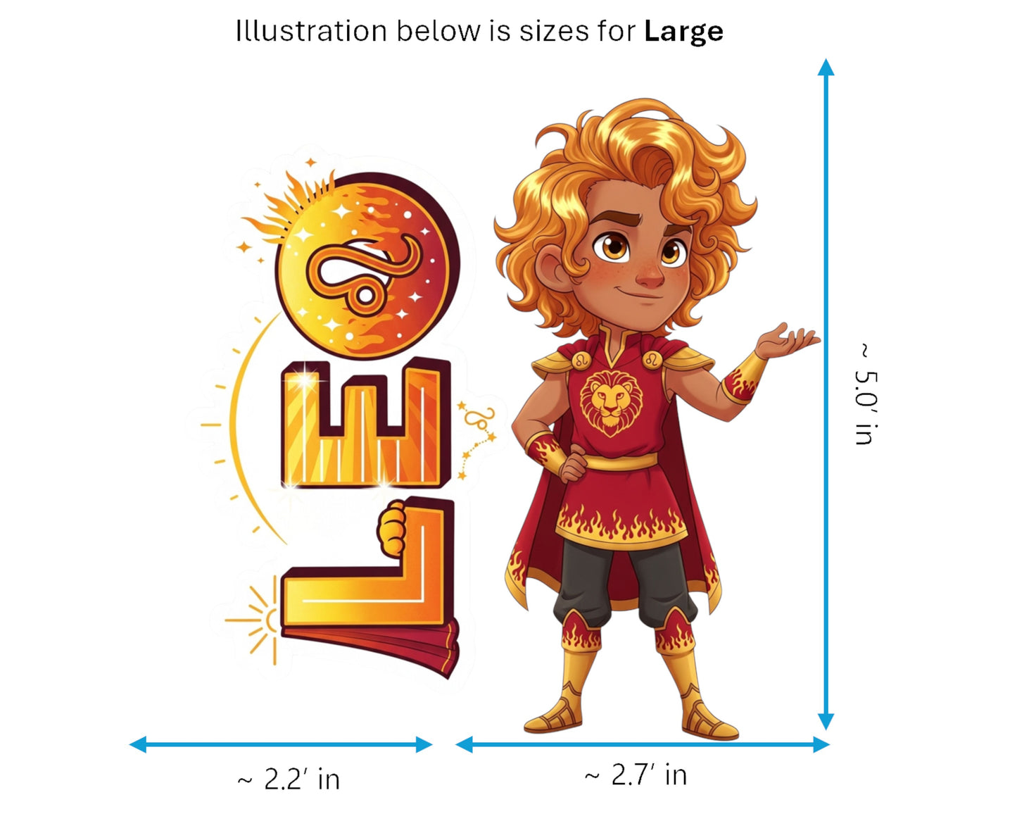 Leo Sticker and Magnet - the Regal Lion Horoskins™ – Zodiac Fire Sign | Waterproof & UV-Proof