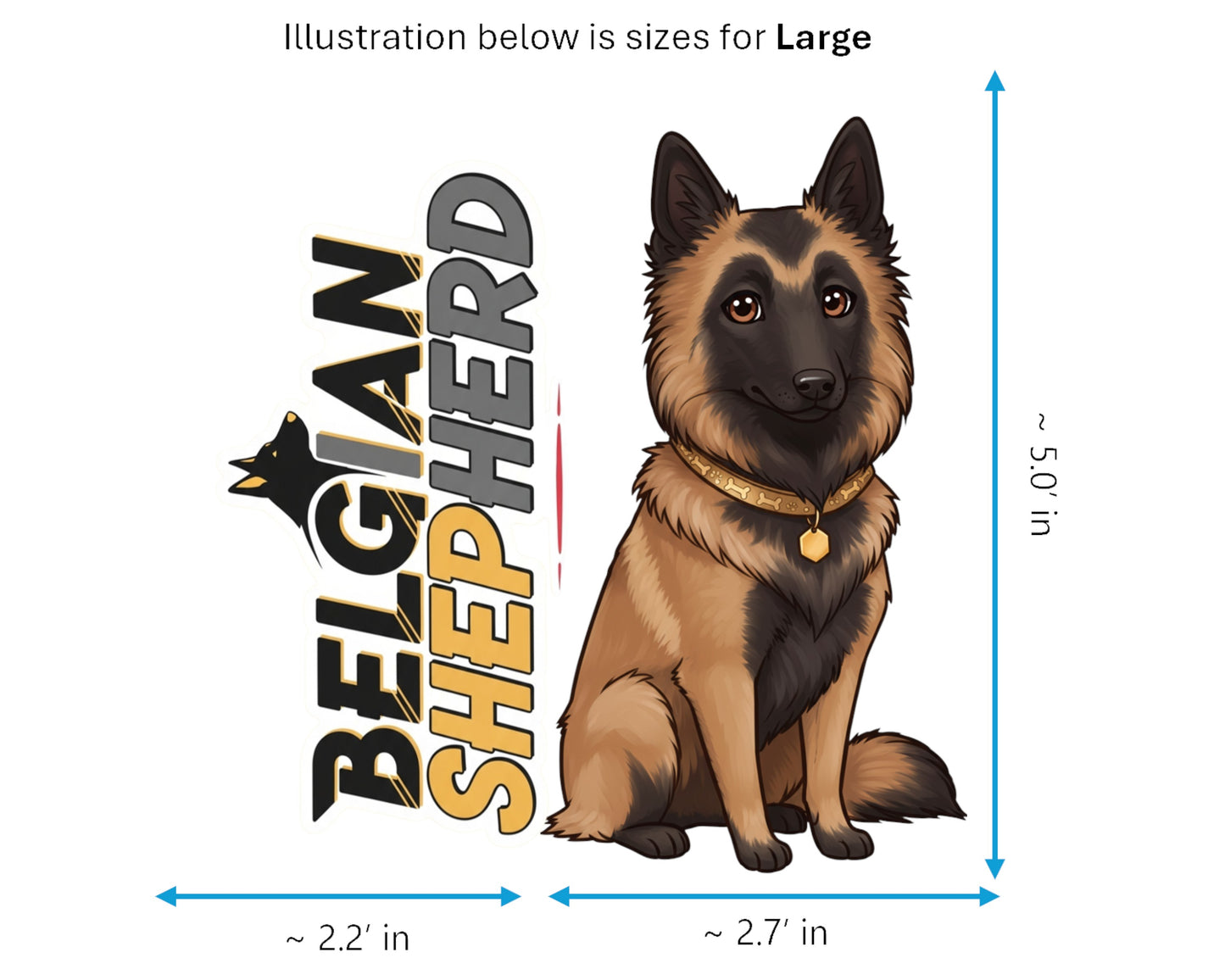 Belgian Shepherd Sticker and Magnet - K9 Protector Pawkins™ – Herding Dog Breed | Waterproof & UV-Proof