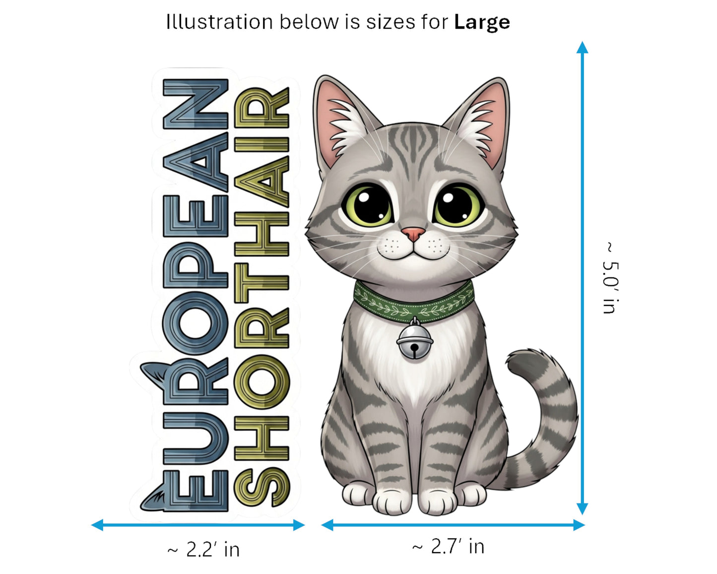 European Shorthair Sticker and Magnet - Original Housecat Purrkins™ – Domestic Cat Breed | Waterproof & UV-Proof
