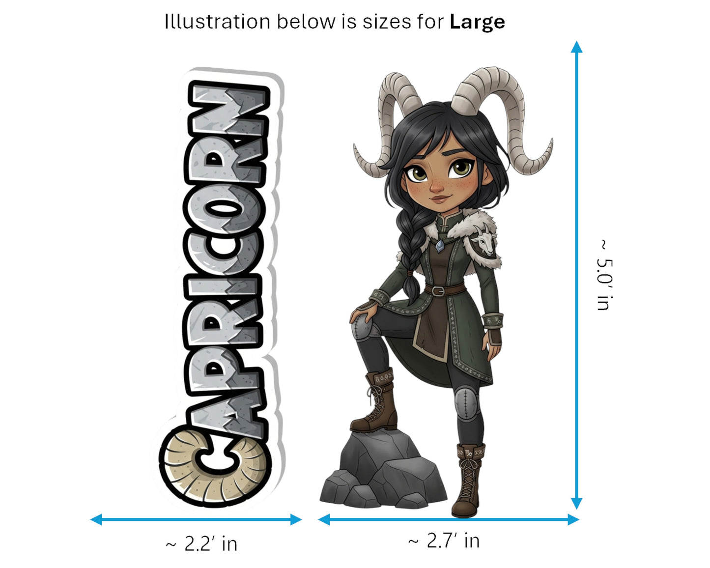 Capricorn Sticker and Magnet - Mountain Climber Horoskins™ – Zodiac Earth Sign | Waterproof & UV-Proof