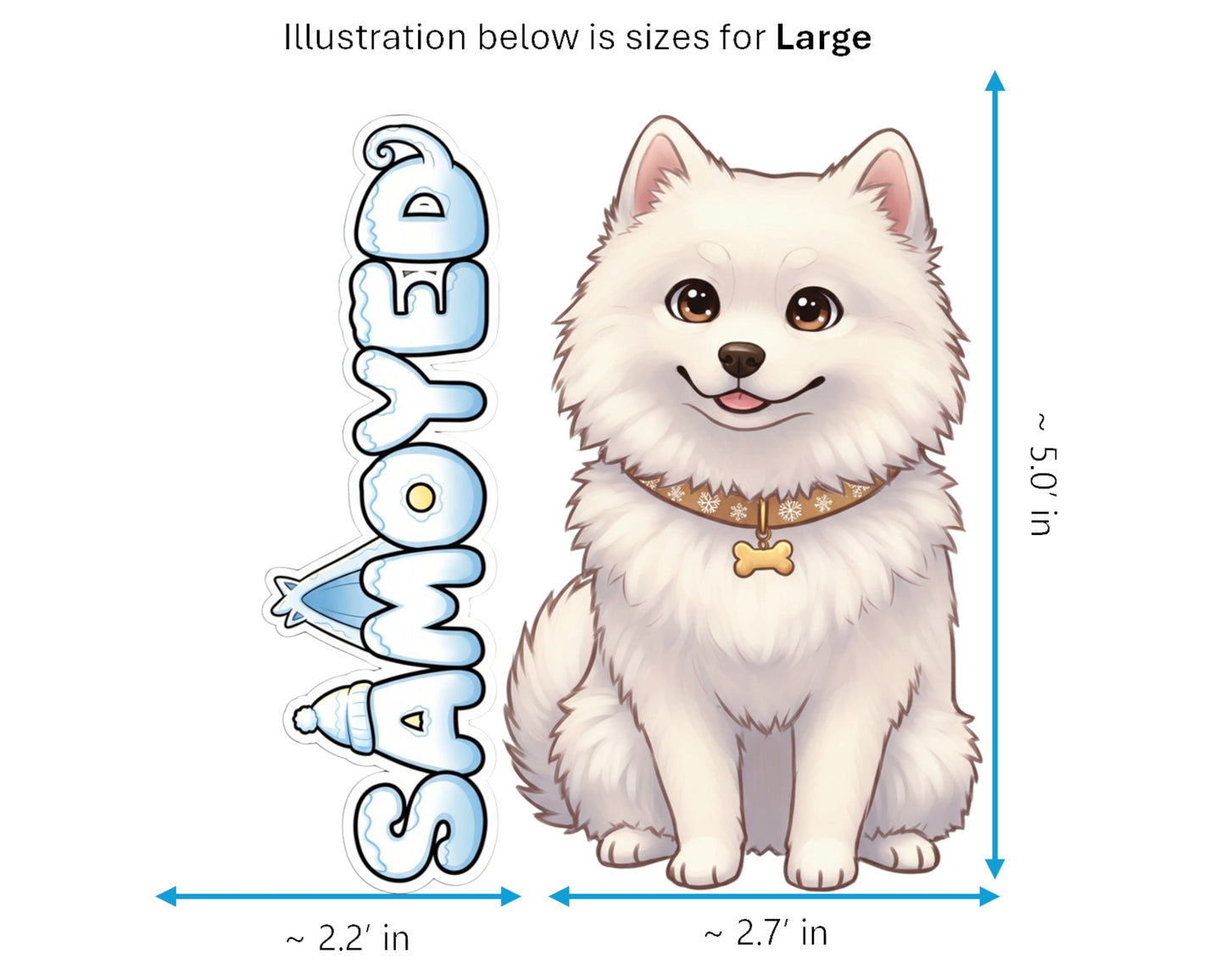 Samoyed Sticker and Magnet - Smiling Sammy Pawkins™ – Spitz-type Dog Breed | Waterproof & UV-Proof