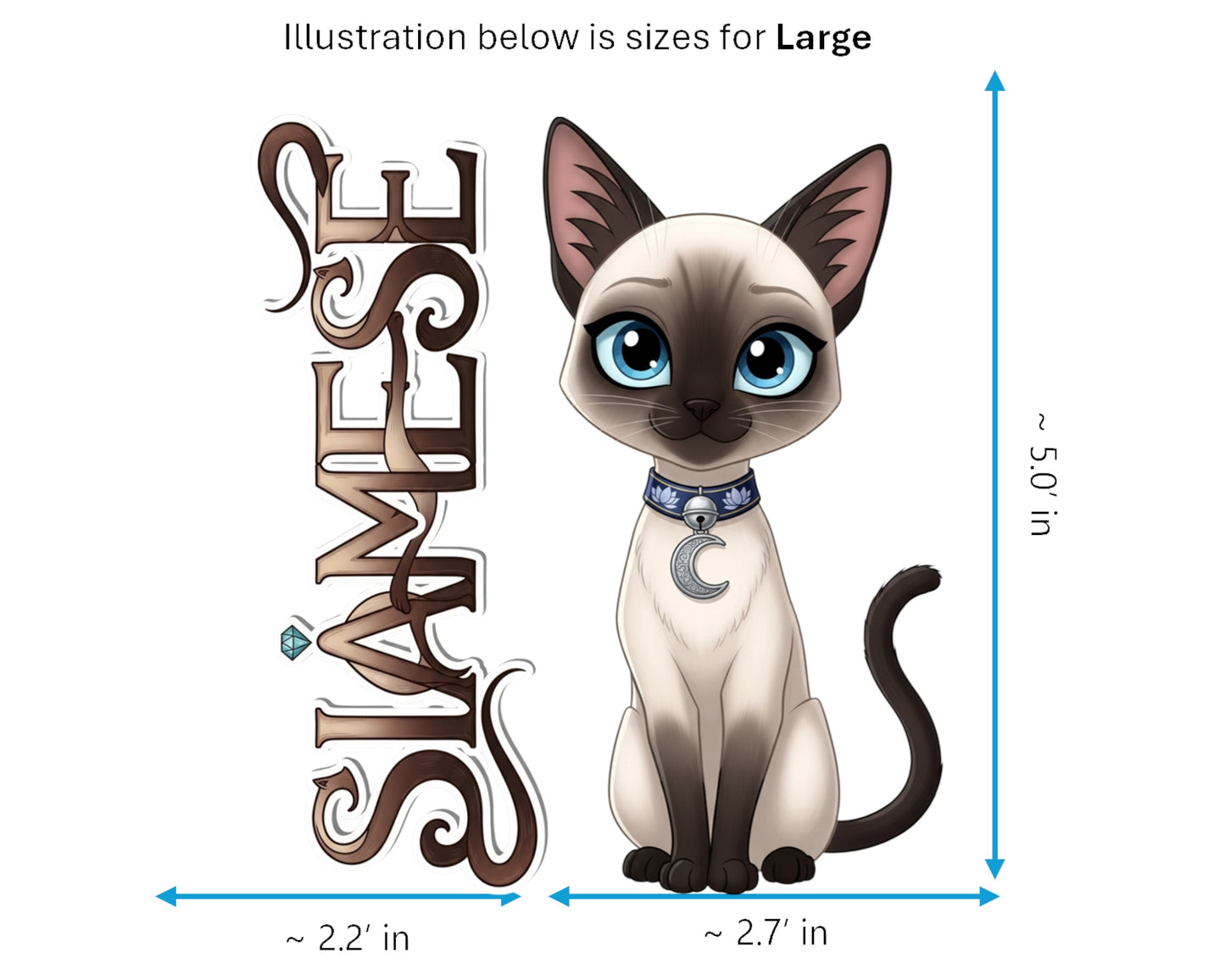Siamese Sticker and Magnet - Royal Cat of Siam Purrkins™ – Domestic Cat Breed | Waterproof & UV-Proof