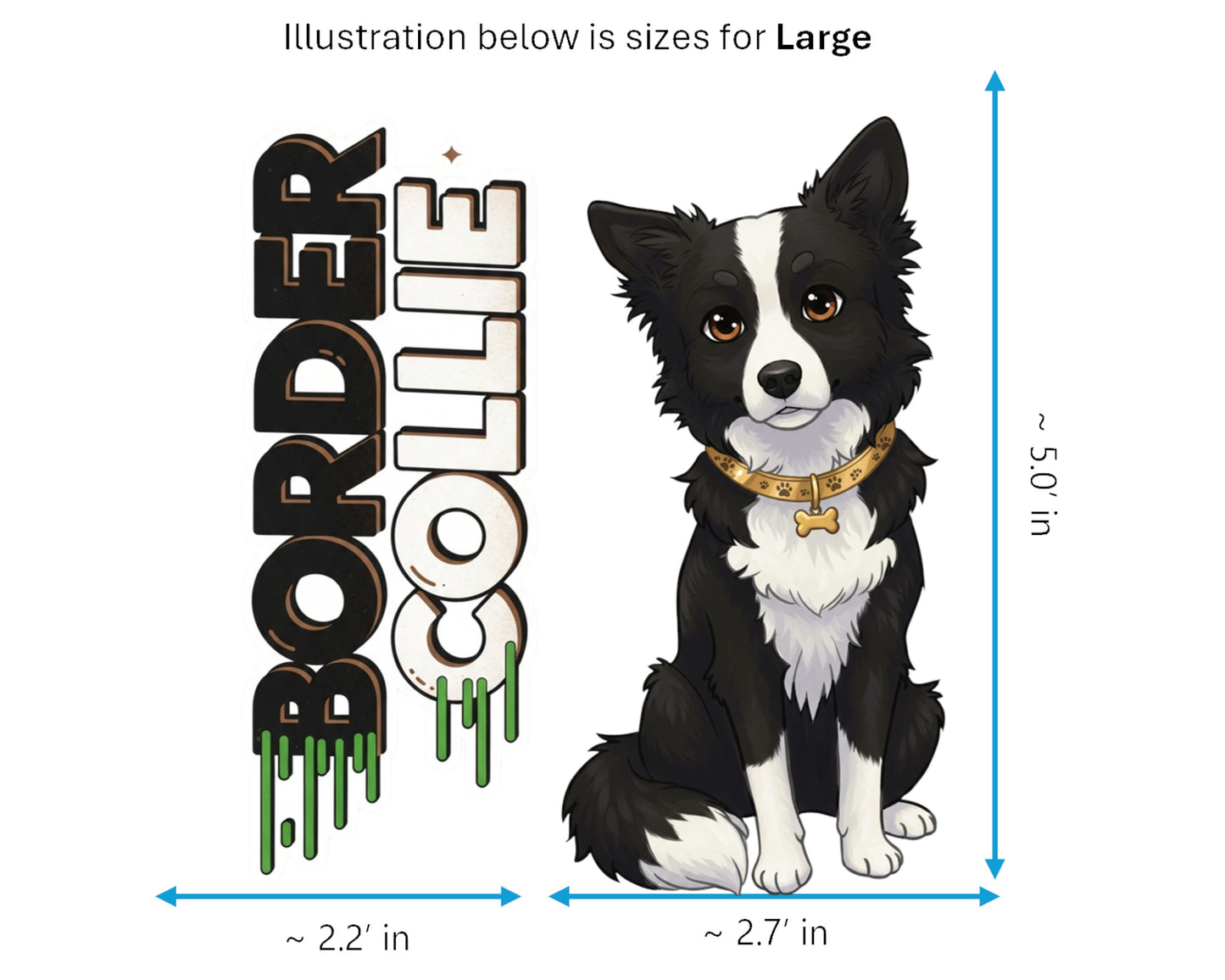 Border Collie Sticker and Magnet - Canine Einstein Pawkins™ – Herding Dog Breed | Waterproof & UV-Proof