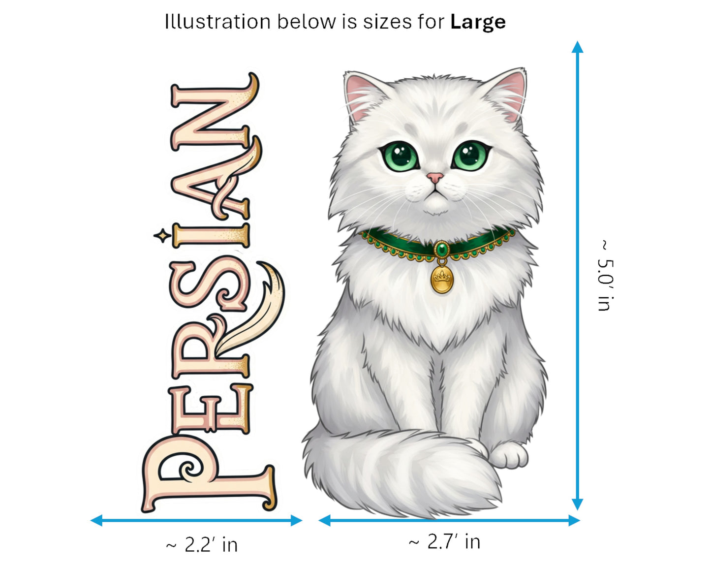 Persian Sticker and Magnet - Feline Aristocrat Purrkins™ – Long-haired Cat Breed | Waterproof & UV-Proof