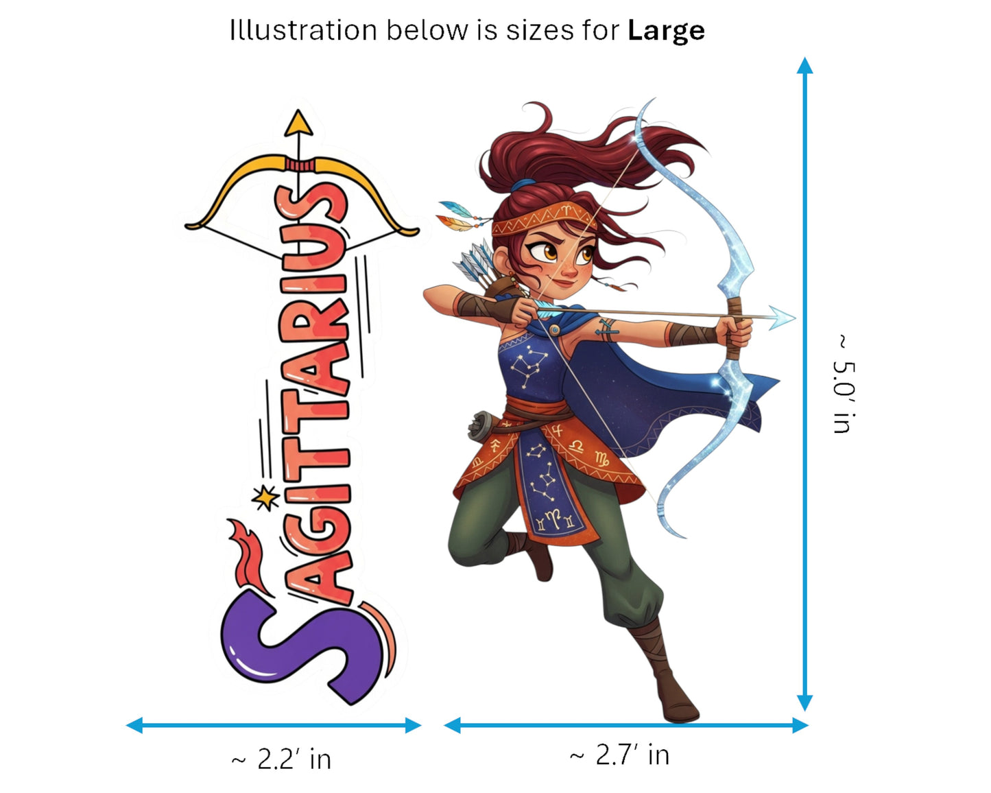 Sagittarius Sticker and Magnet - Celestial Archer Horoskins™ – Zodiac Fire Sign | Waterproof & UV-Proof