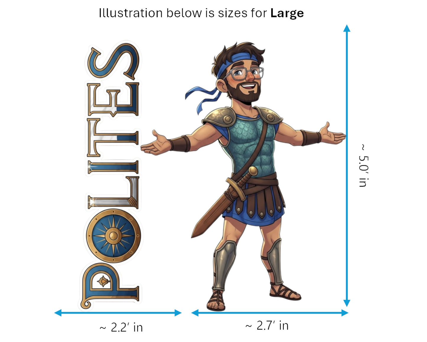 Polites Sticker and Magnet - The Loyal Companion Mythkins™ – Greek Hero | Waterproof & UV-Proof