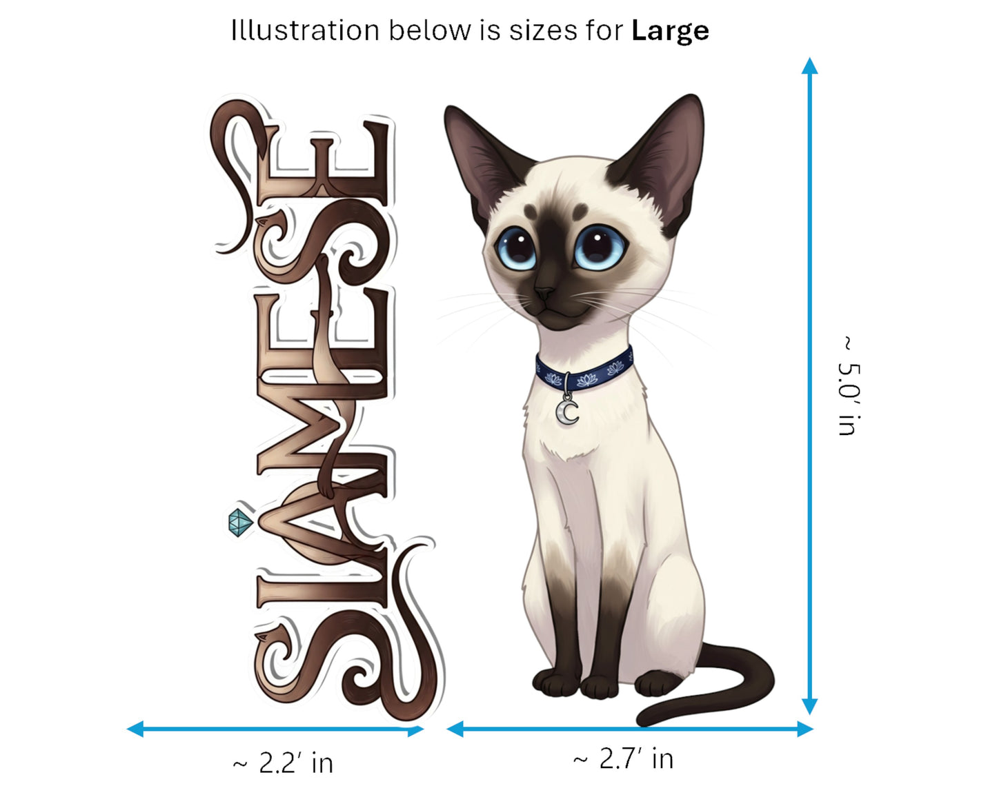 Siamese Sticker and Magnet - Royal Cat of Siam Purrkins™ – Domestic Cat Breed | Waterproof & UV-Proof