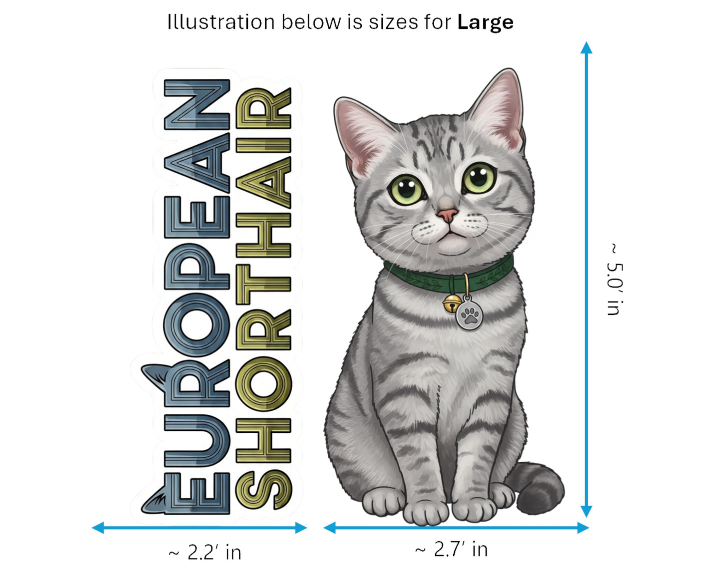 European Shorthair Sticker and Magnet - Original Housecat Purrkins™ – Domestic Cat Breed | Waterproof & UV-Proof