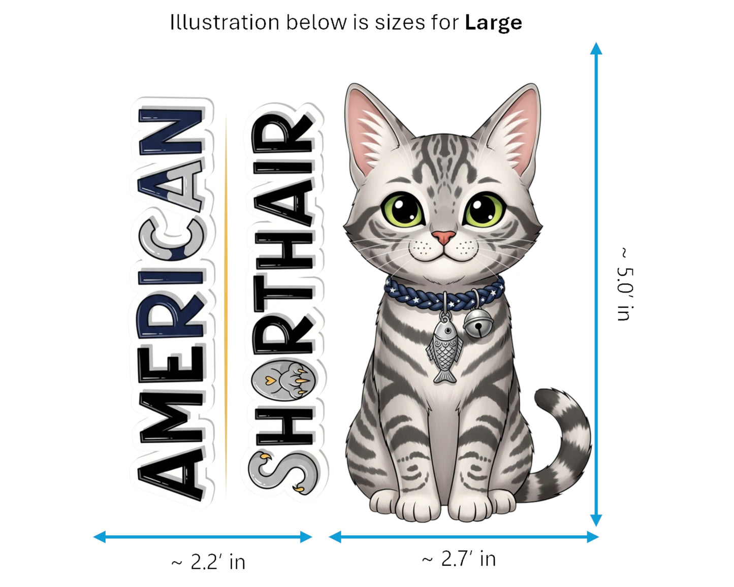 American Shorthair Sticker and Magnet - Classic Tabby Purrkins™ – Domestic Cat Breed | Waterproof & UV-Proof