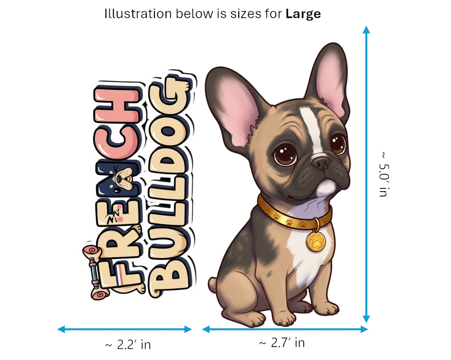 French Bulldog Sticker and Magnet - Bat-Eared Charmer Pawkins™ – Companion Dog Breed | Waterproof & UV-Proo