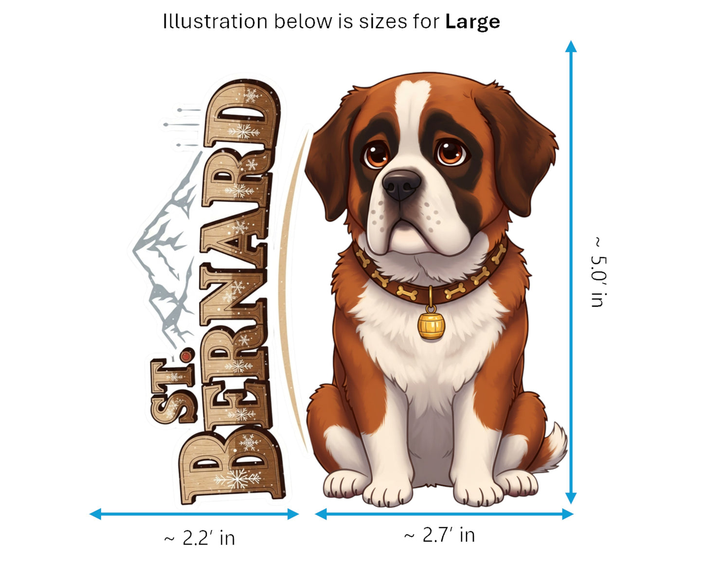 St. Bernard Sticker and Magnet - Alpine Rescuer Pawkins™ – Working Dog Breed | Waterproof & UV-Proof