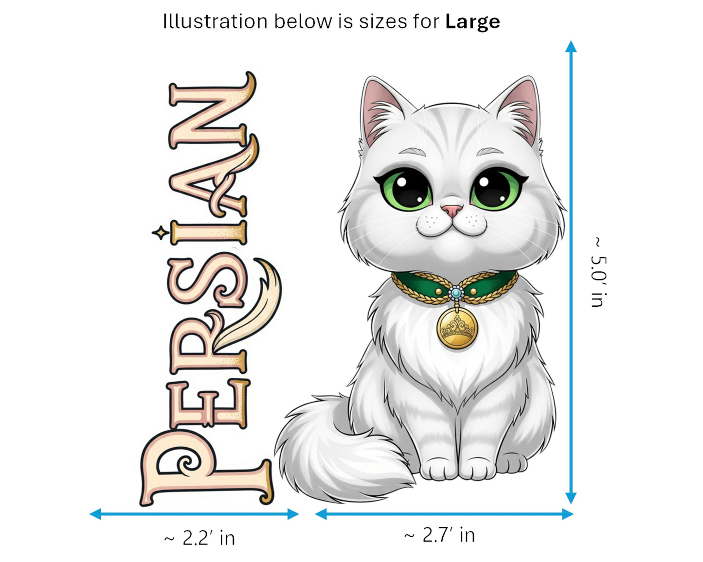 Persian Sticker and Magnet - Feline Aristocrat Purrkins™ – Long-haired Cat Breed | Waterproof & UV-Proof