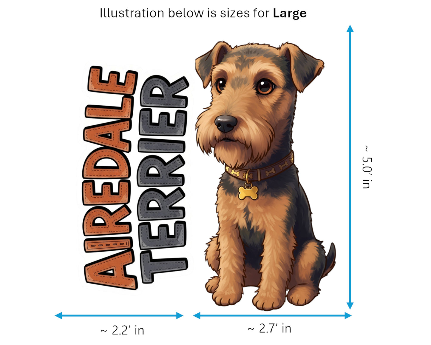Airedale Terrier Sticker and Magnet - King of Terriers Pawkins™ – Terrier Dog Breed | Waterproof & UV-Proof