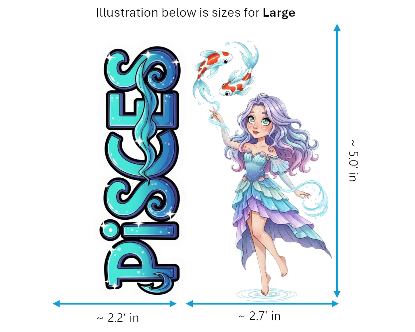 Pisces Sticker and Magnet - the Celestial Fish Horoskins™ – Zodiac Water Sign | Waterproof & UV-Proof