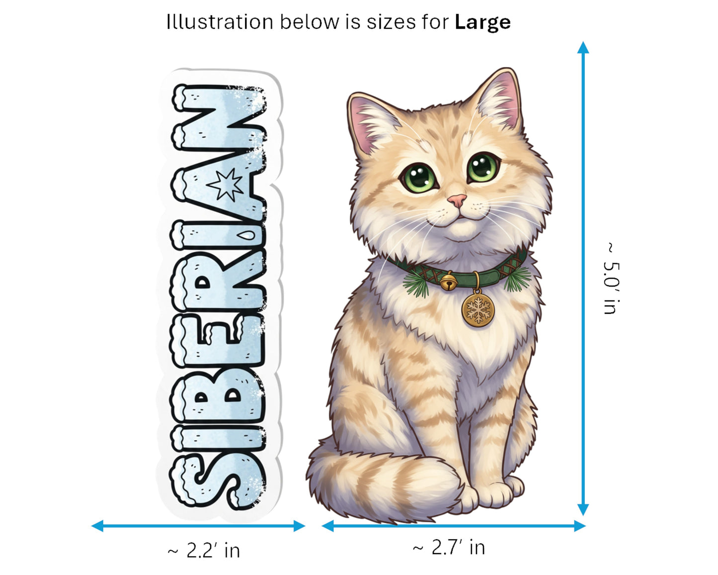 Siberian Sticker and Magnet - Forest Cat of Russia Purrkins™ – Domestic Cat Breed | Waterproof & UV-Proof