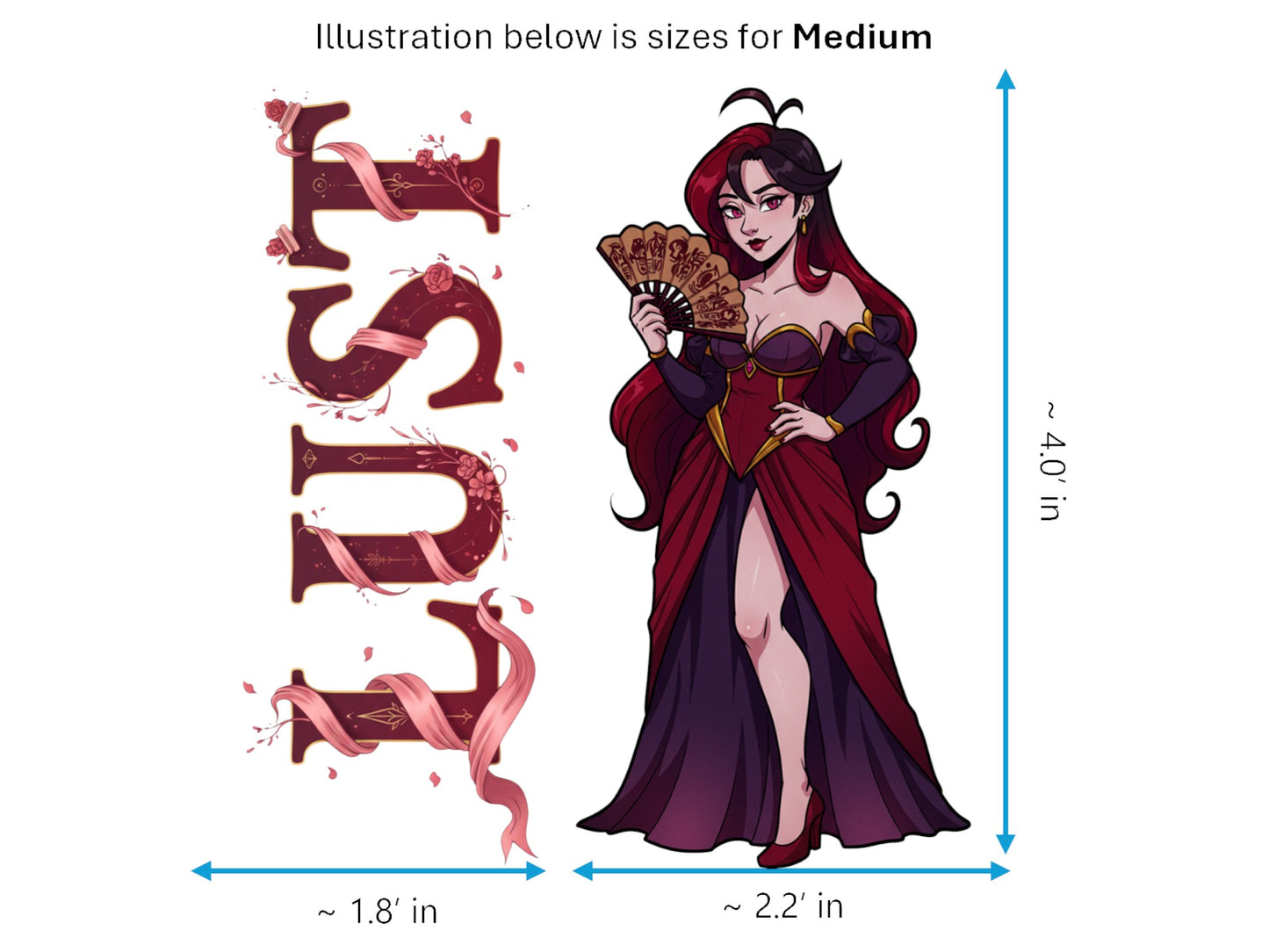 Lust Sticker and Magnet – Luxuria 7 Sinkins™ – Personification of Lust | Waterproof & UV-Proof
