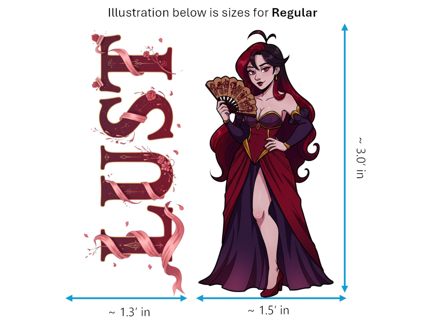 Lust Sticker and Magnet – Luxuria 7 Sinkins™ – Personification of Lust | Waterproof & UV-Proof
