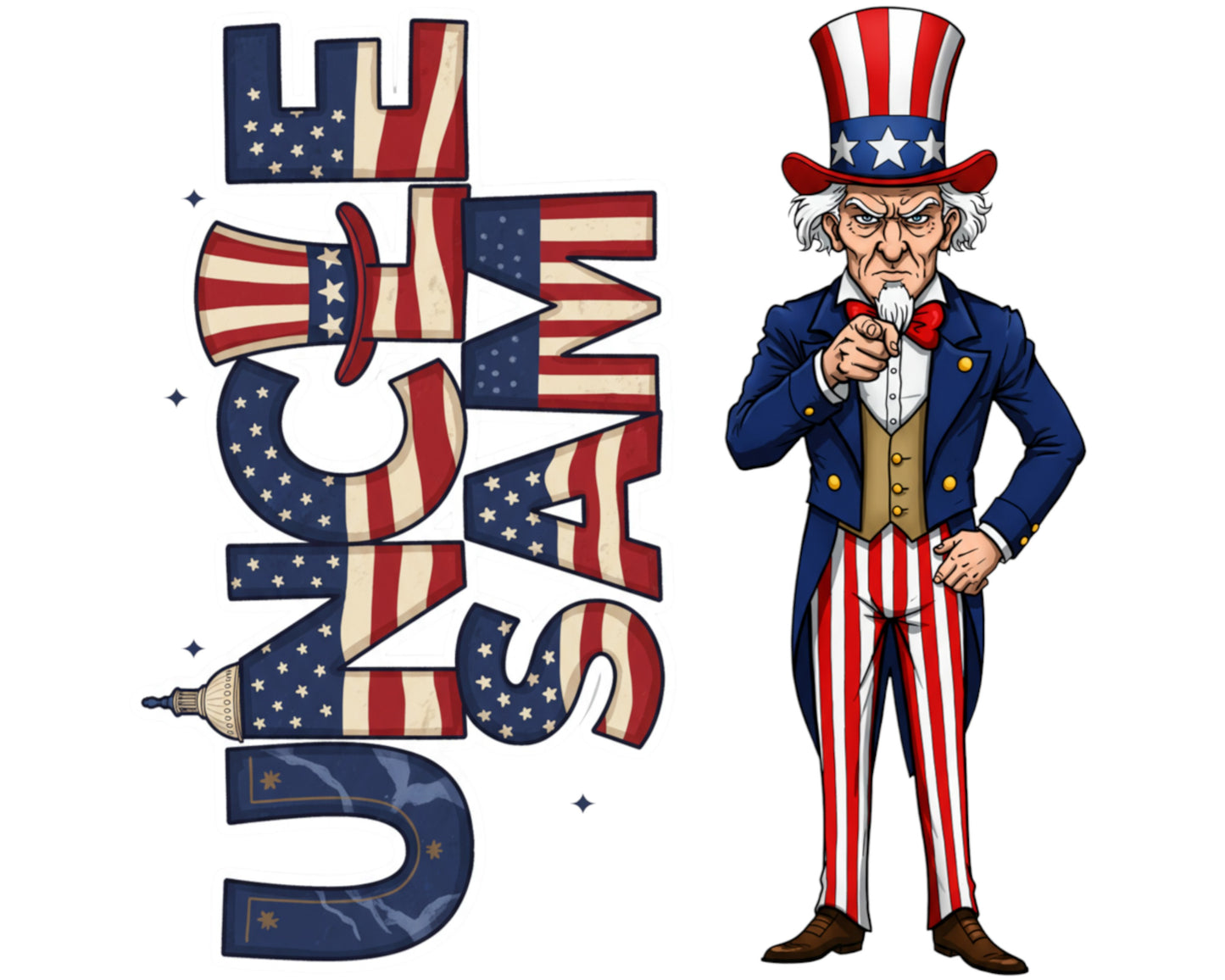Uncle Sam Sticker and Magnet - Symbol of America Histkins™ – National Personification of the USA | Waterproof & UV-Proof