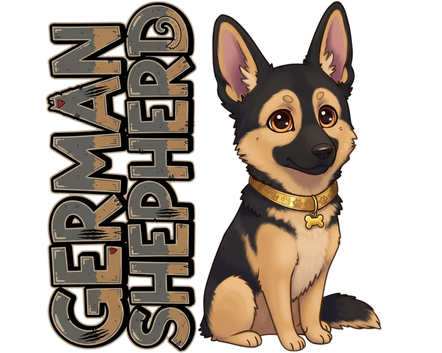 German Shepherd Sticker and Magnet - Shepherd Protector Pawkins™ – Herding Dog Breed | Waterproof & UV-Proof