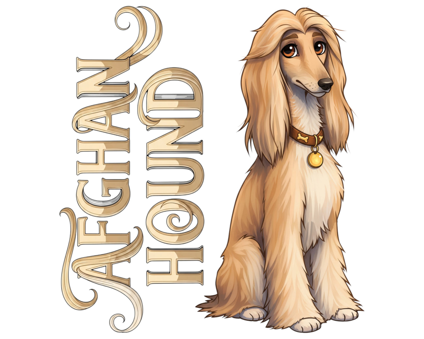 Afghan Hound Sticker and Magnet - the Aristocrat Pawkins™ – Sighthound Dog Breed | Waterproof & UV-Proof