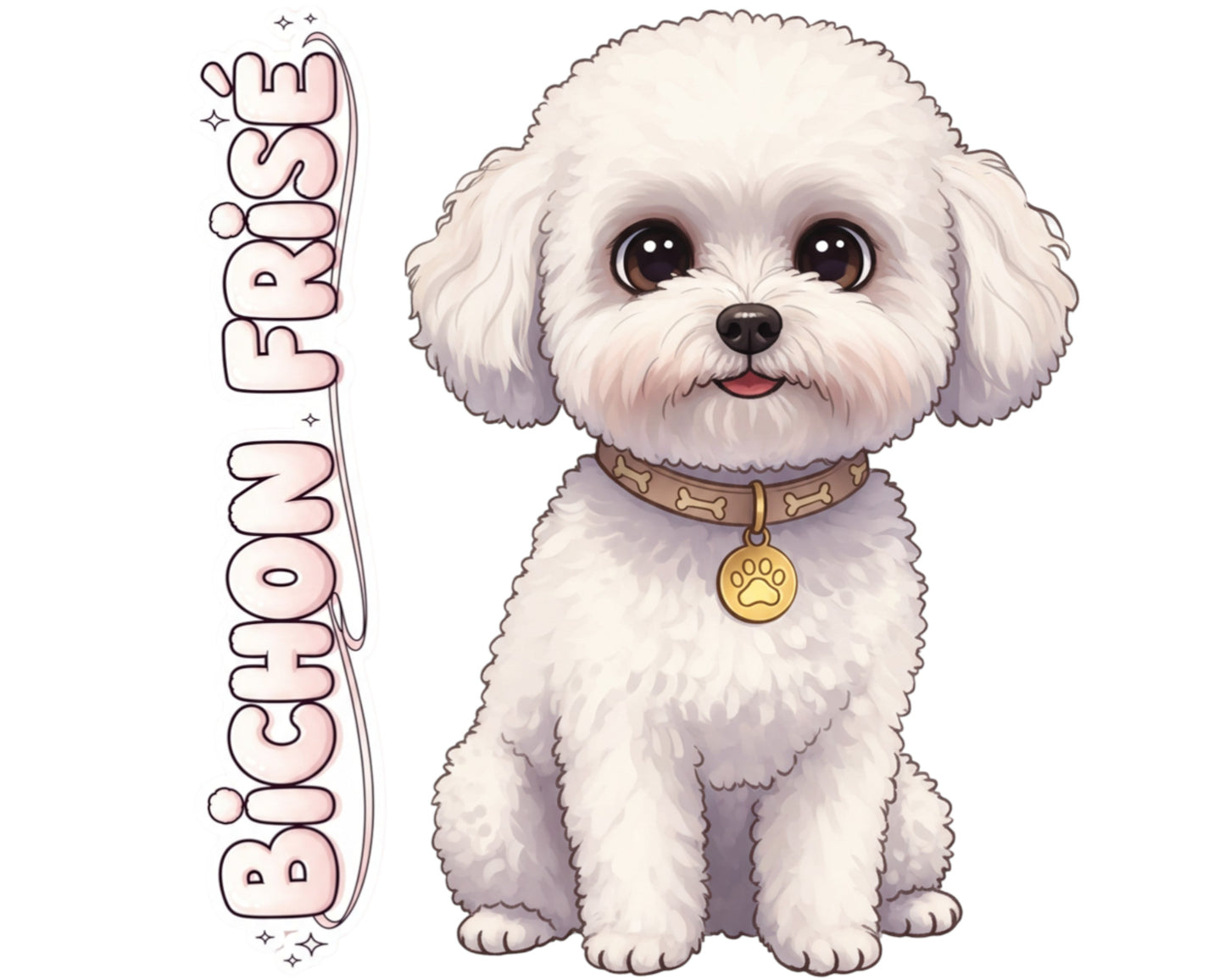 Bichon Frisé Sticker and Magnet - The Cotton Ball Dog Pawkins™ – Domestic Dog Breed | Waterproof & UV-Proof