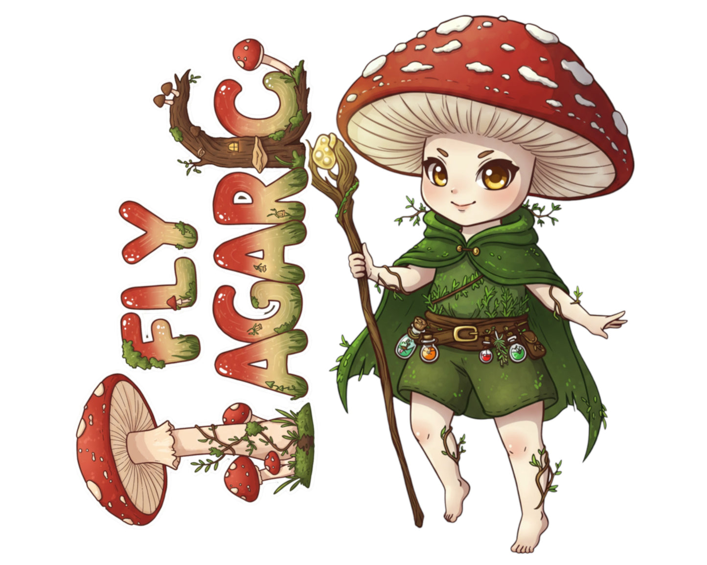 Fly Agaric Sticker and Magnet - the Forest Fey Fungikins™ – Whimsical Mushroom Art | Waterproof & UV-Proof