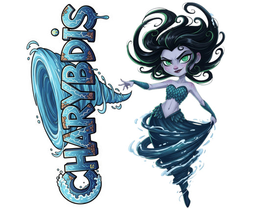 Charybdis Sticker and Magnet - Living Whirlpool Mythkins™ – Greek Sea Monster | Waterproof & UV-Proof