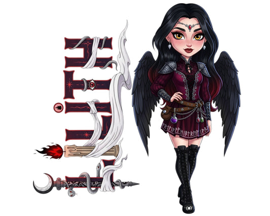 Lilith Sticker and Magnet - Queen of the Night Biblikins™ – Primordial Figure of Folklore | Waterproof & UV-Proof