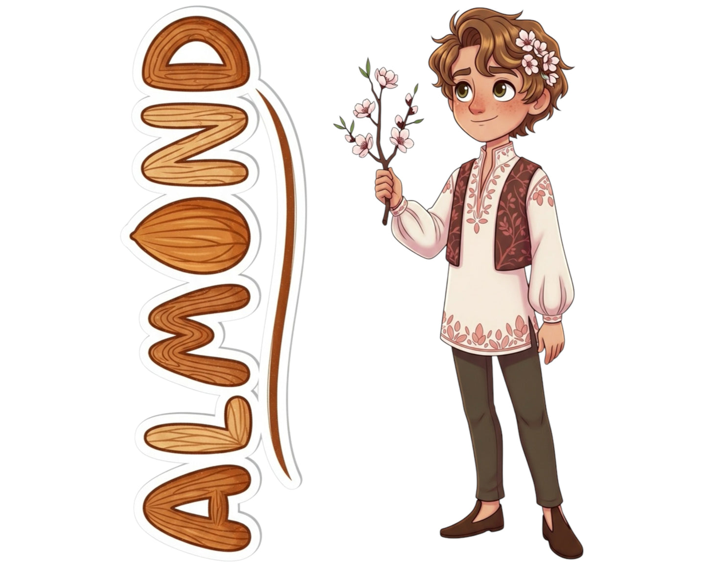 Almond Sticker and Magnet - The Herald of Spring Treekins™ – Blossom Sprite | Waterproof & UV-Proof