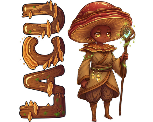 Lacquered Bracket Sticker and Magnet - Forest Sage Fungikins™ – Mystical Mushroom Art | Waterproof & UV-Proof