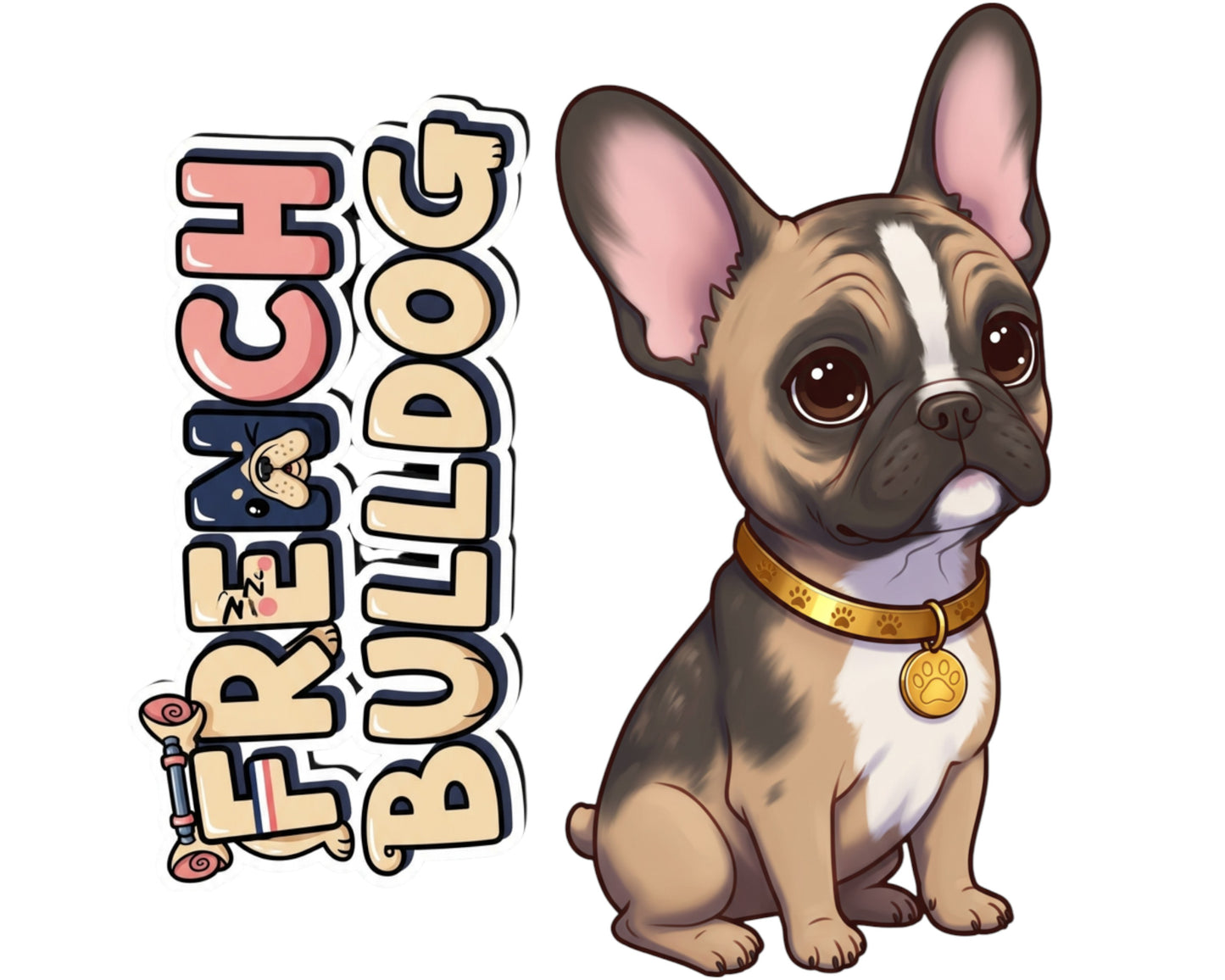 French Bulldog Sticker and Magnet - Bat-Eared Charmer Pawkins™ – Companion Dog Breed | Waterproof & UV-Proo