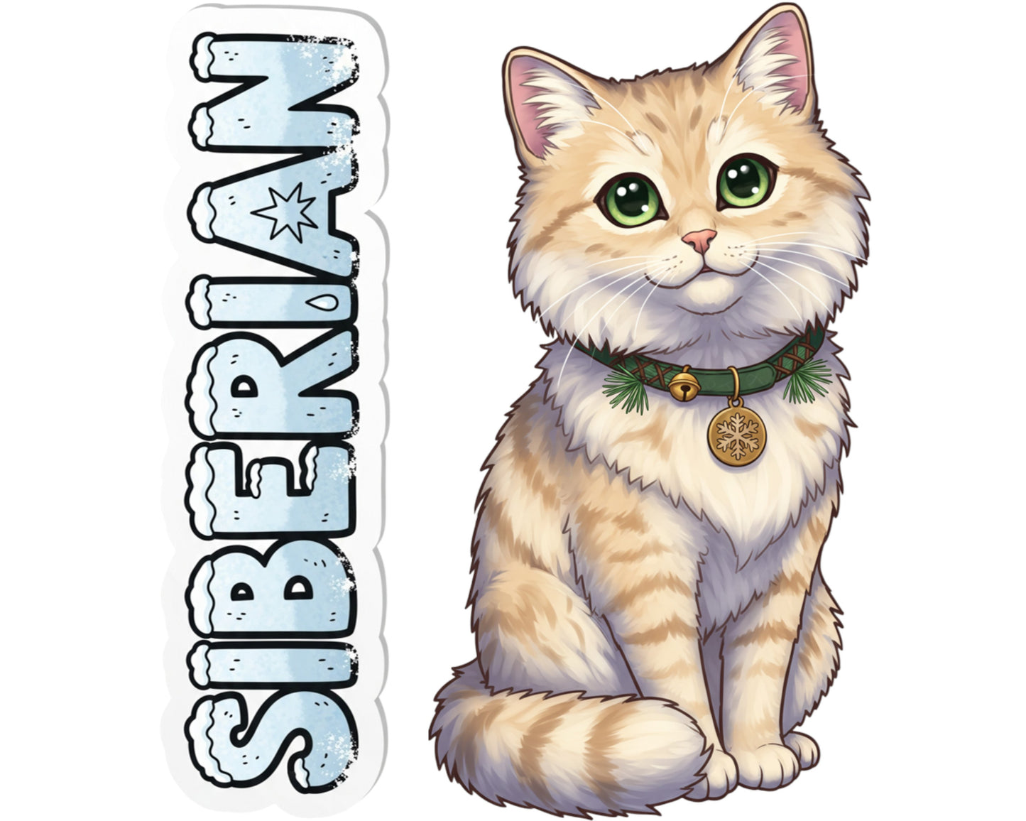 Siberian Sticker and Magnet - Forest Cat of Russia Purrkins™ – Domestic Cat Breed | Waterproof & UV-Proof