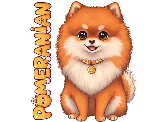 Pomeranian Sticker and Magnet - Fluffy Pom-Pom Pawkins™ – Toy Dog Breed | Waterproof & UV-Proof