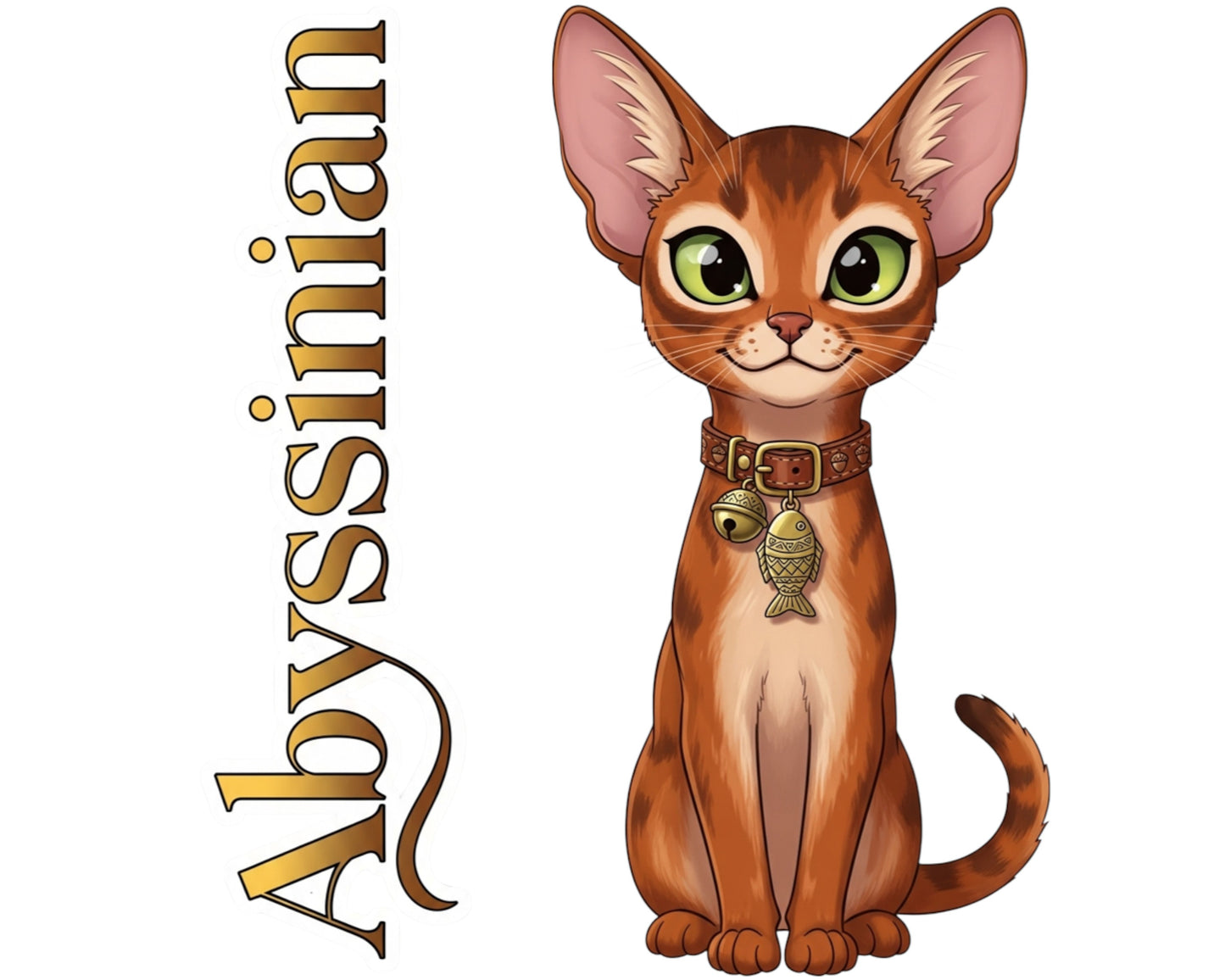 Abyssinian Sticker and Magnet - Cat of the Blue Nile Purrkins™ – Domestic Cat Breed | Waterproof & UV-Proof