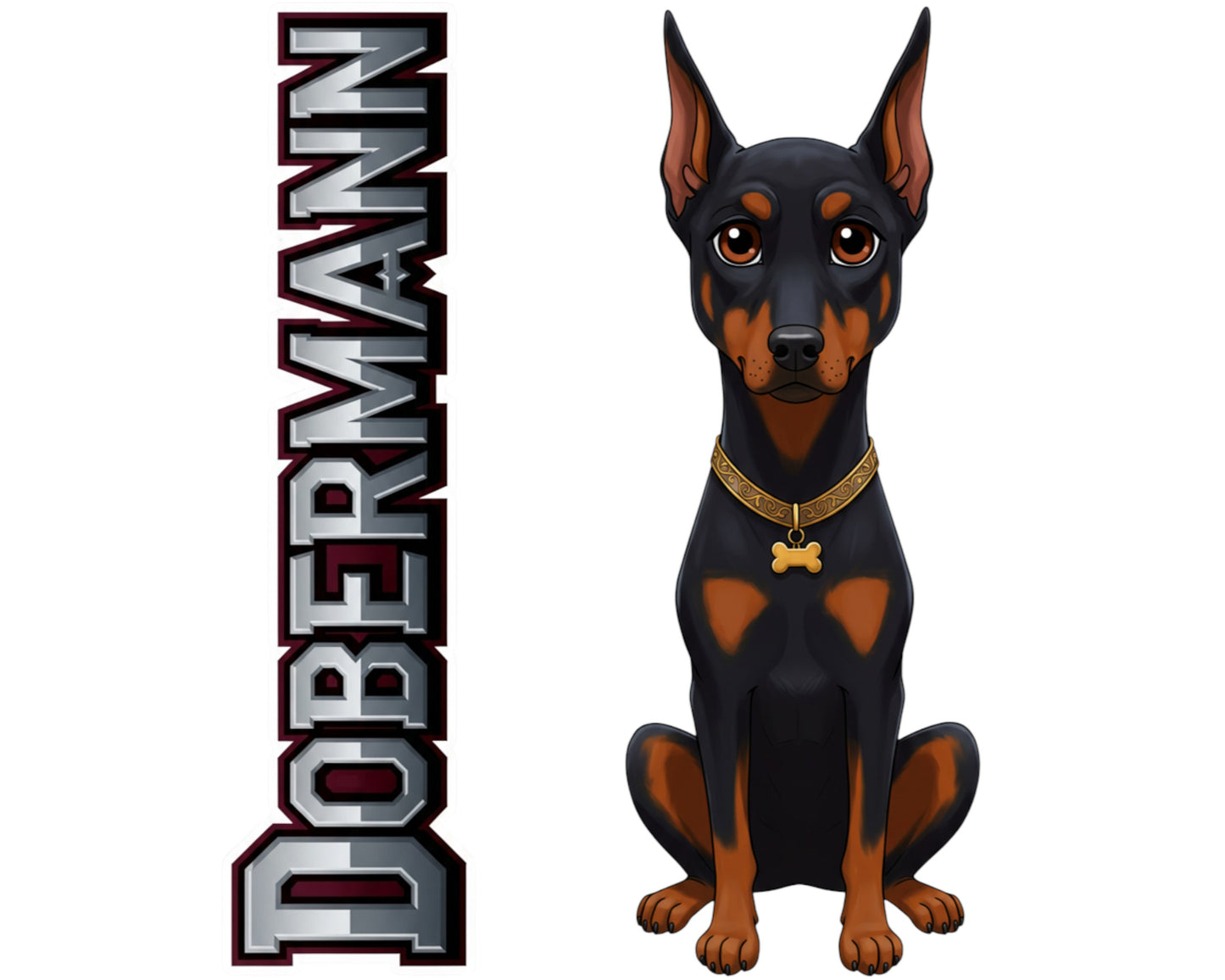 Dobermann Sticker and Magnet - Noble Guardian Pawkins™ – Guardian Dog Breed | Waterproof & UV-Proof