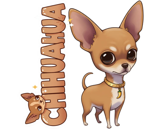 Chihuahua Sticker and Magnet - Sassy Companion Pawkins™ – Toy Dog Breed | Waterproof & UV-Proof (Copy)