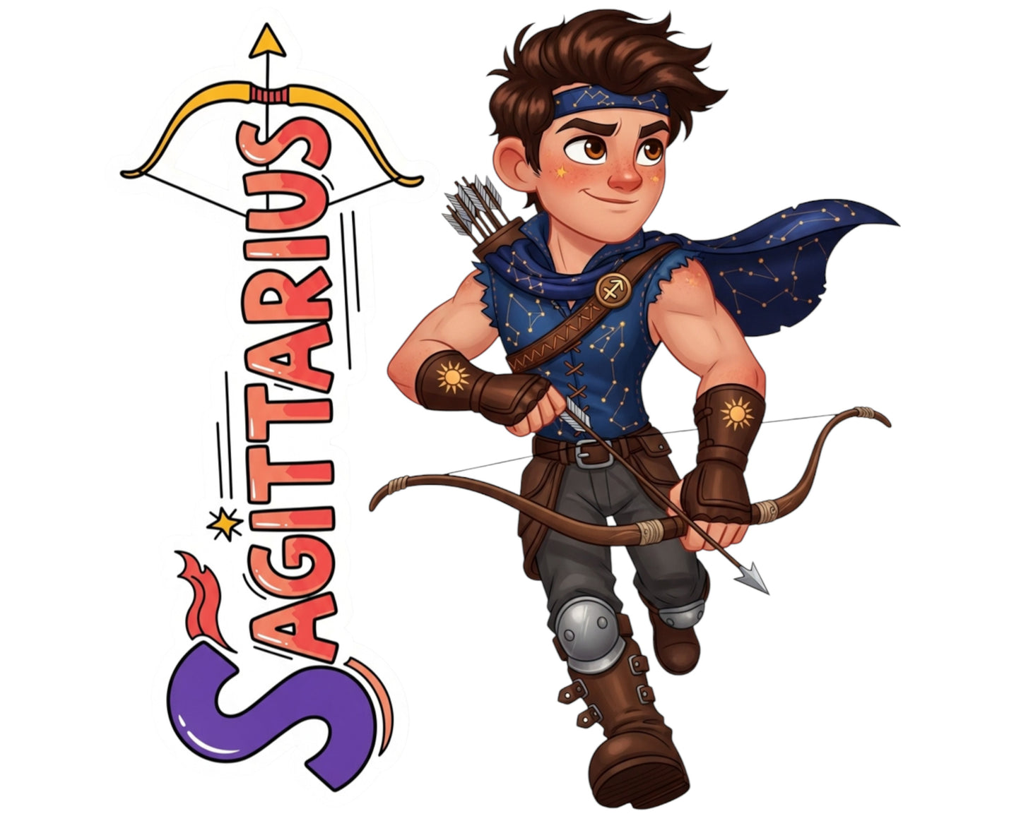 Sagittarius Sticker and Magnet - the Adventurer Horoskins™ – Zodiac Fire Sign | Waterproof & UV-Proof