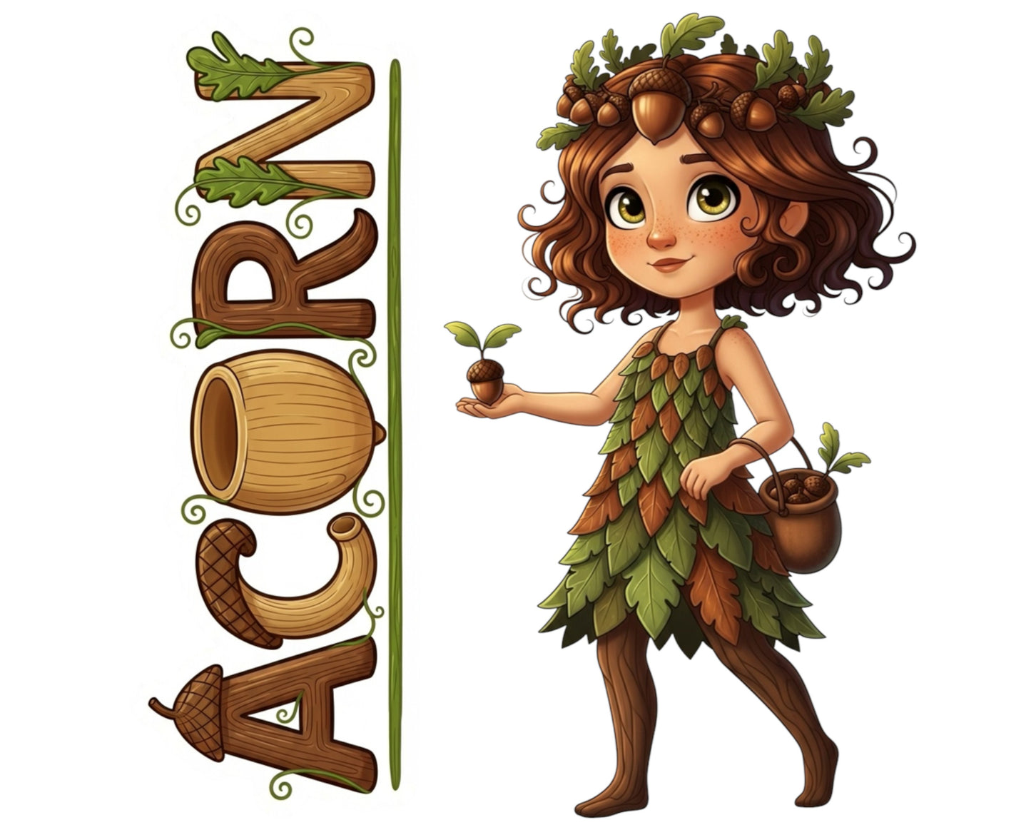 Acorn Sticker and Magnet - The Seed Sower Treekins™ – Forest Sprite | Waterproof & UV-Proof
