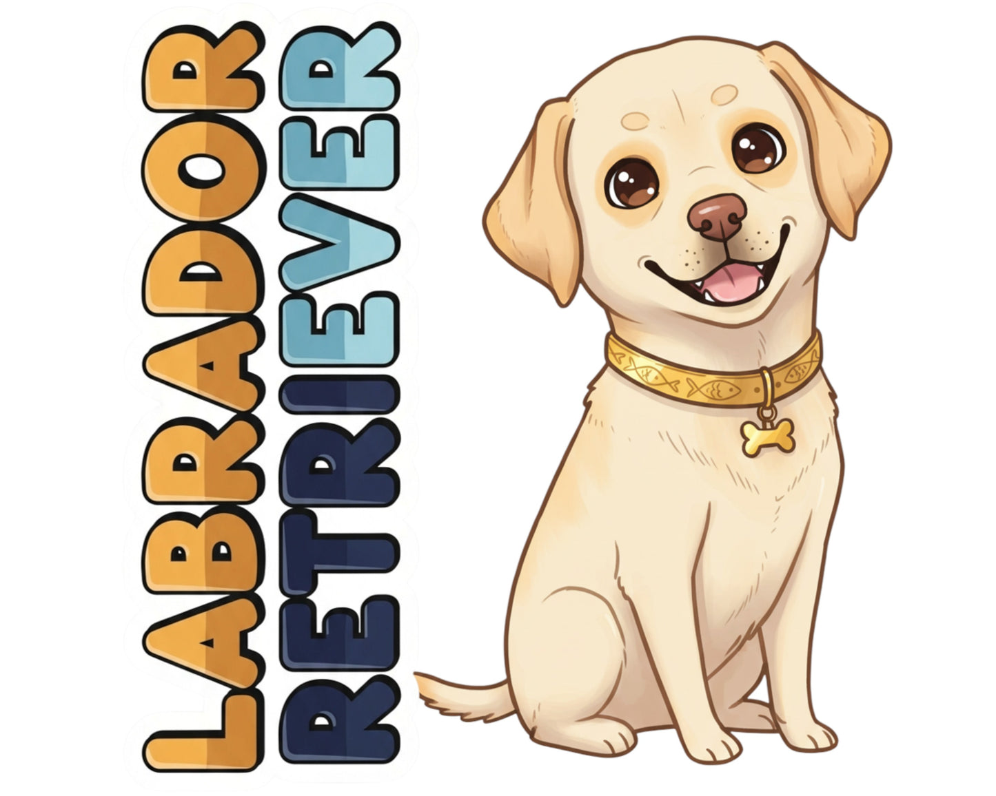 Labrador Retriever Sticker and Magnet - Friendly Fetcher Pawkins™ – Sporting Dog Breed | Waterproof & UV-Proof