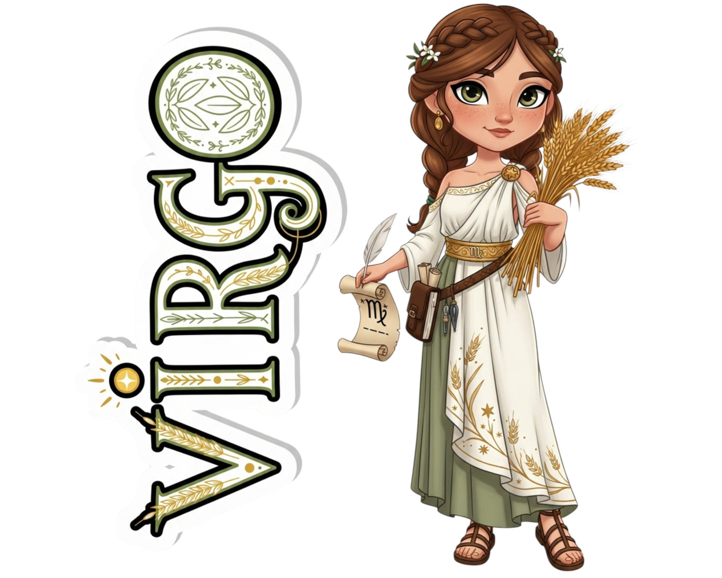 Virgo Sticker and Magnet - the Harvest Maiden Horoskins™ – Zodiac Earth Sign | Waterproof & UV-Proof