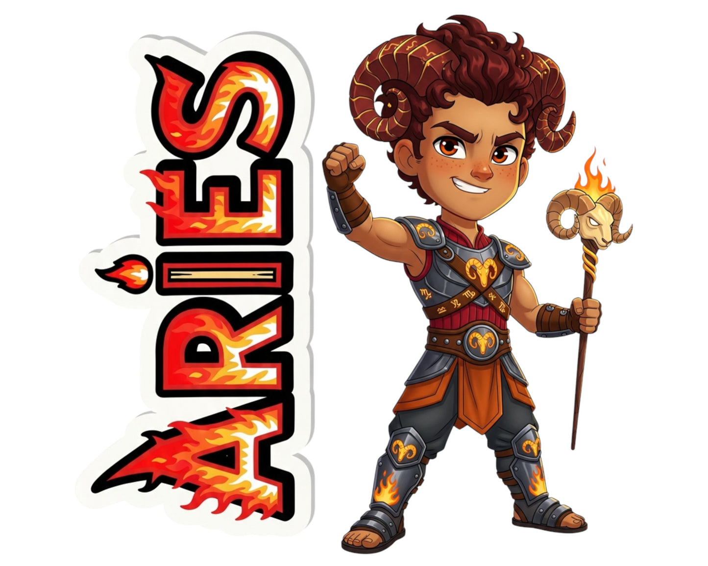 Aries Sticker and Magnet - the Daring Ram Horoskins™ – Zodiac Fire Sign | Waterproof & UV-Proof