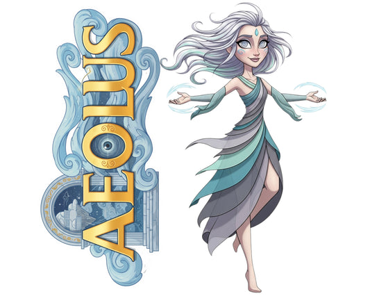 Aeolus Sticker and Magnet - Tamer of Storms Mythkins™ – Greek Goddess of Winds | Waterproof & UV-Proof