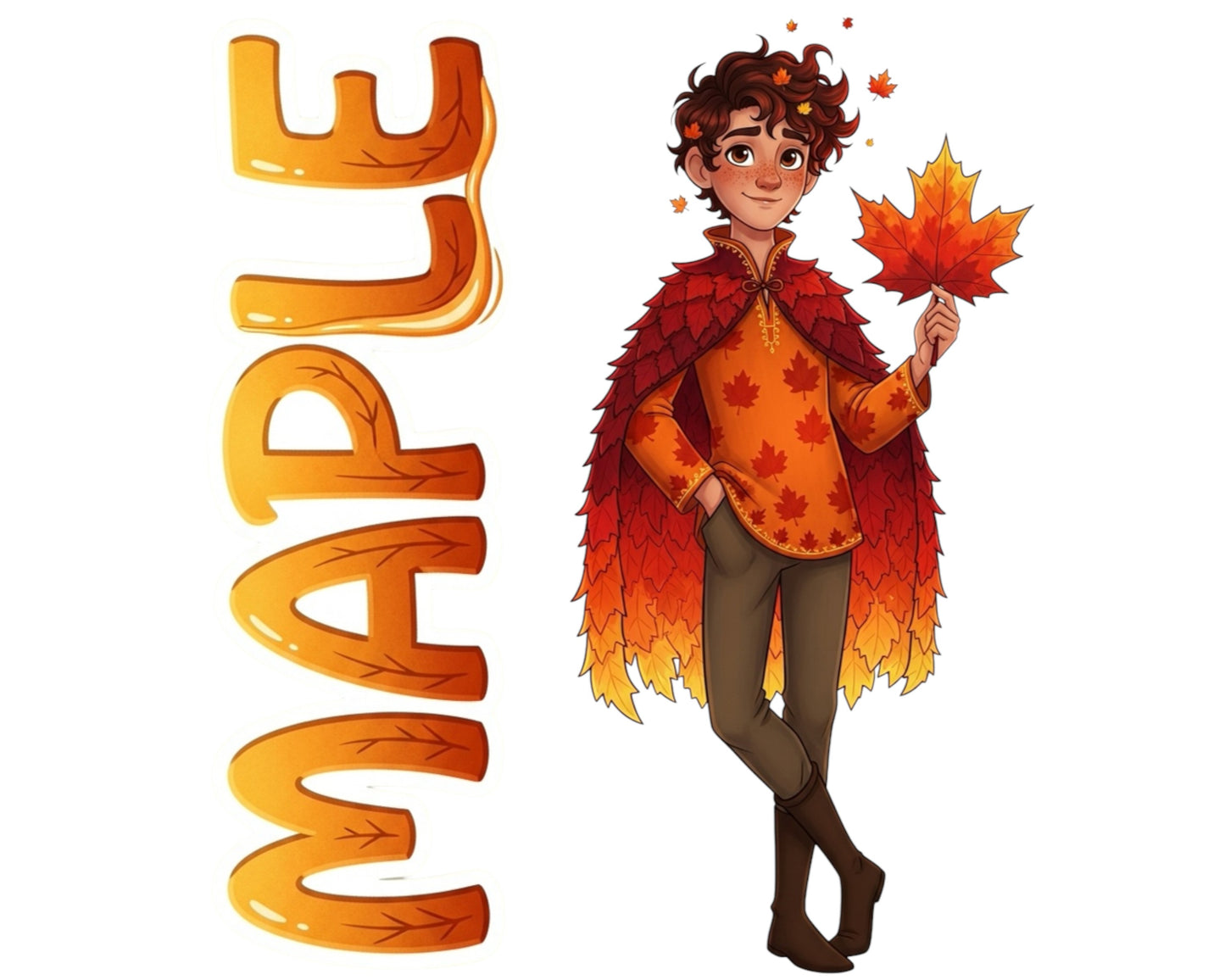Maple Sticker and Magnet - The Autumn Prince Treekins™ – Autumn Spirit | Waterproof & UV-Proof