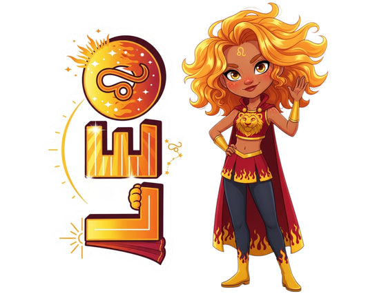 Leo Sticker and Magnet - the Solar Queen Horoskins™ – Zodiac Fire Sign | Waterproof & UV-Proof