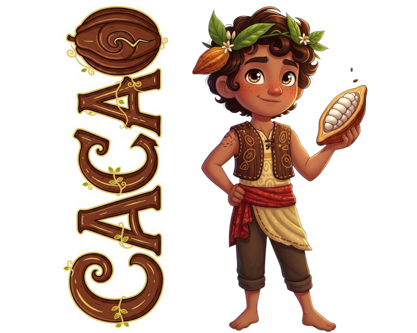 Cacao Sticker and Magnet - The Food of the Gods Treekins™ – Rainforest Spirit | Waterproof & UV-Proof