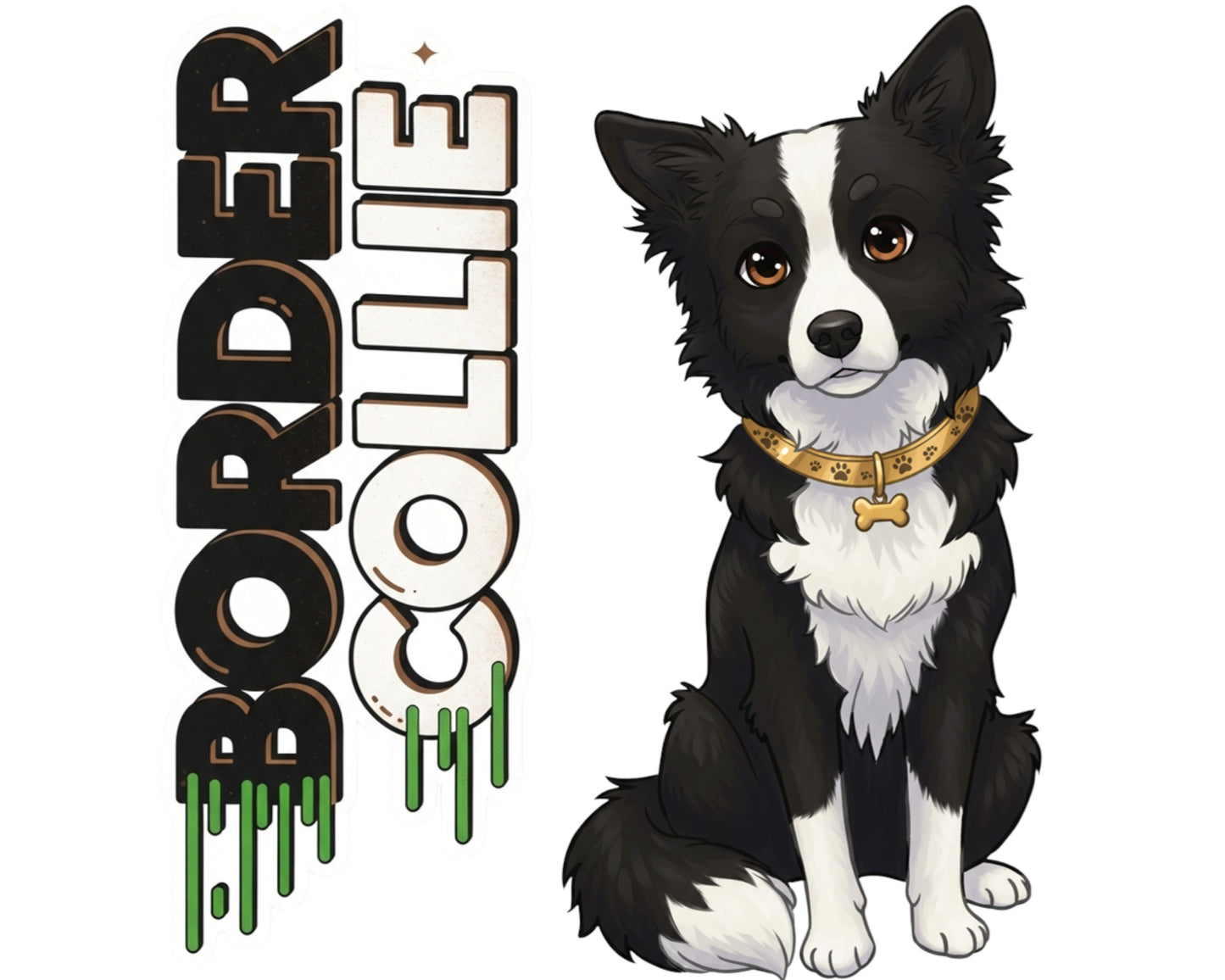 Border Collie Sticker and Magnet - Canine Einstein Pawkins™ – Herding Dog Breed | Waterproof & UV-Proof