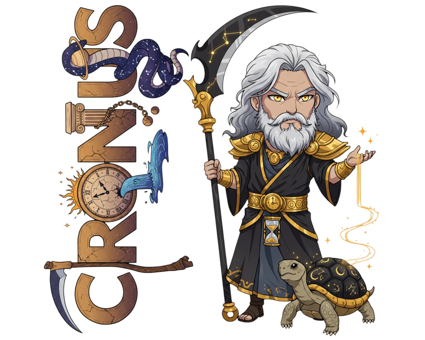 Cronus Sticker and Magnet - Lord of Time Mythkins™ – Titan God of Time | Waterproof & UV-Proof