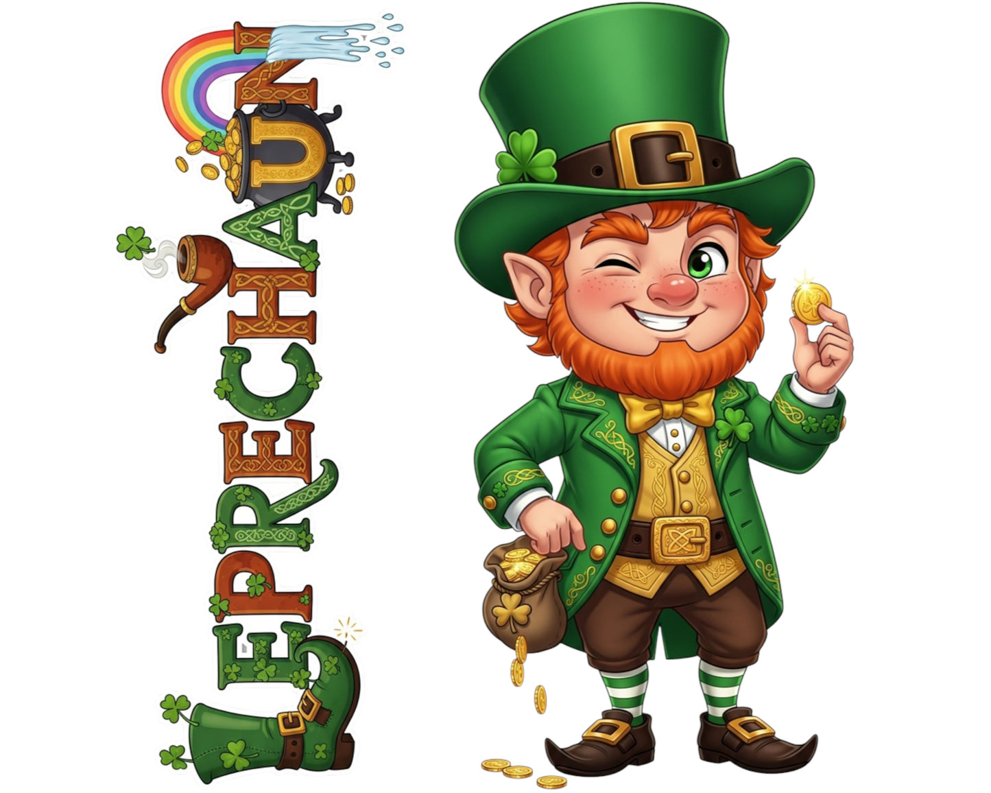 Leprechaun Sticker and Magnet - Guardian of the Gold Mythkins™ – Irish Folklore Fairy | Waterproof & UV-Proof
