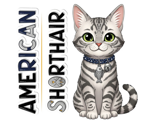 American Shorthair Sticker and Magnet - Classic Tabby Purrkins™ – Domestic Cat Breed | Waterproof & UV-Proof